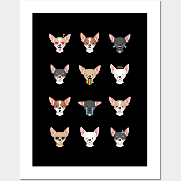 Chihuahua Dog Emoji Wall Art by stonemask